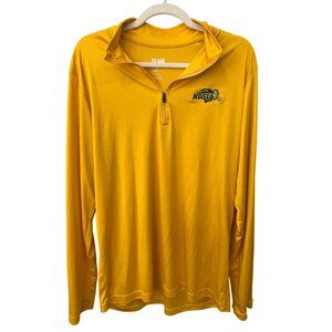 Team 365 NDSU Bison Quarter Zip Pullover Size Large Long Sleeve Yellow Workout